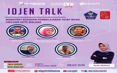 Potret Kesiapan Pembelajaran Tatap Muka SMA/SMK di Kota Malang, Kepala Sekolah dan Komite SMAN 2 Malang Jadi Narsum Idjen Talk